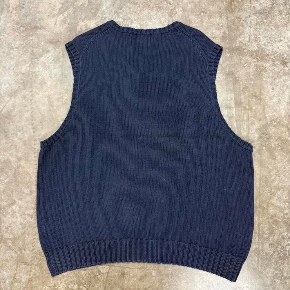 Vintage 90s Polo Ralph Lauren Navy Blue Knit Sweater Vest Size XXL - Picture 2 of 3